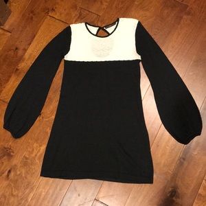 Long bell sleeve dress with keyhole back